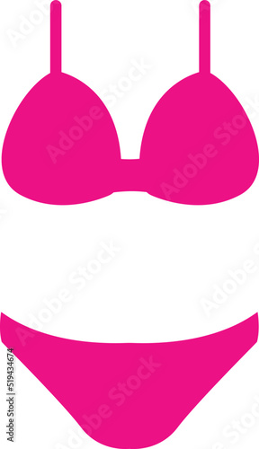 Simple Hand Drawn Pink Bra and Panties, Lingerie Vector