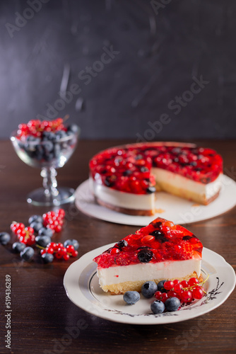 Homemade berry cake. summer berries