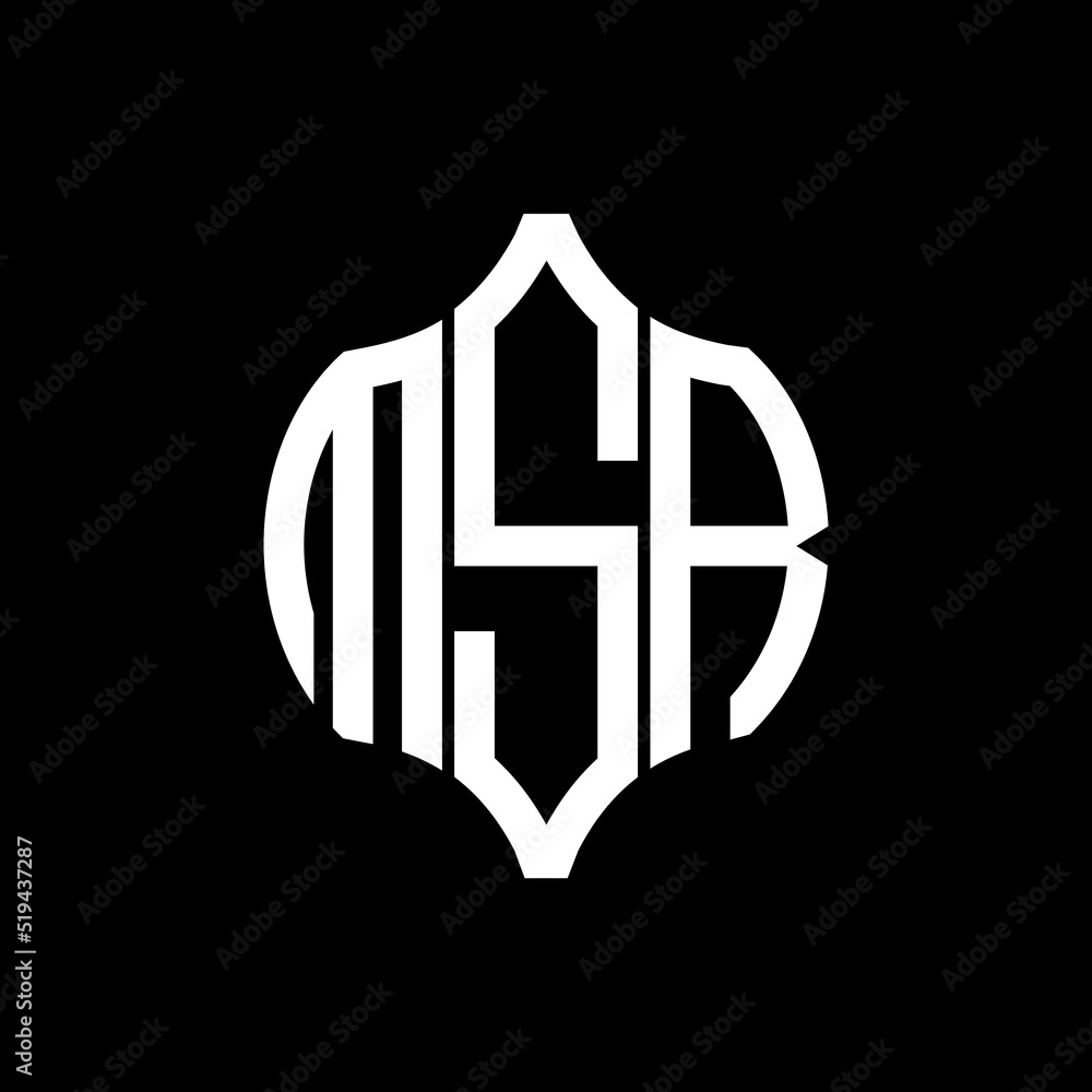 MSR letter logo. MSR best black background vector image. MSR Monogram ...