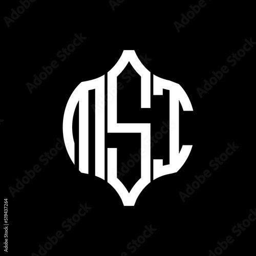 MSI letter logo. MSI best black background vector image. MSI Monogram logo design for entrepreneur and business.
 photo