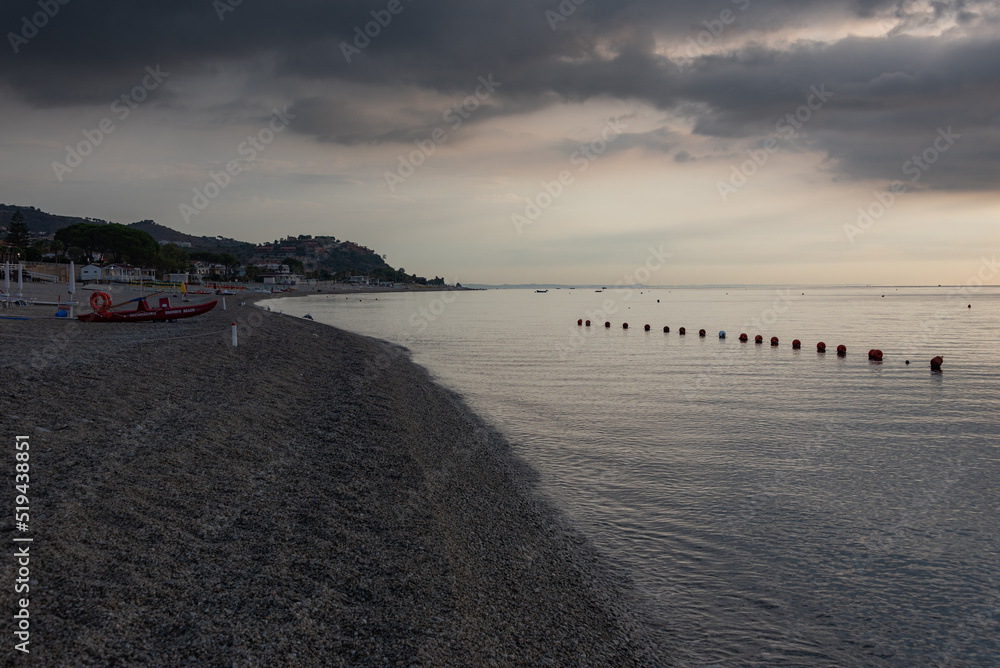 Seascape at dawn in Montepaone, Calabria,Italy