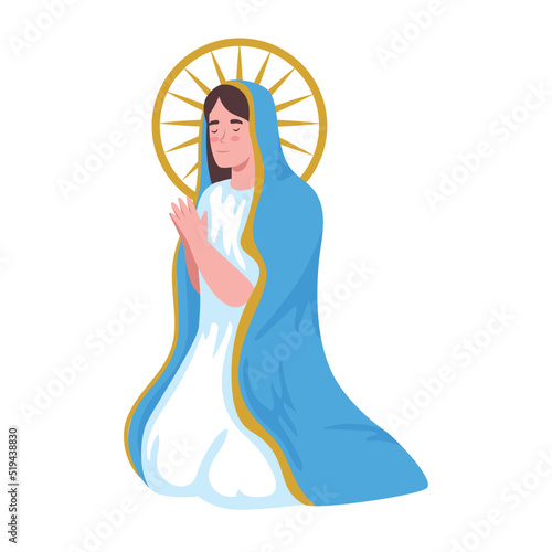 virgin kneeling praying
