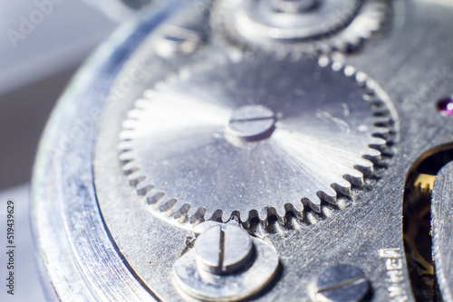 Mechanical watch mechanism close up © 0635925410
