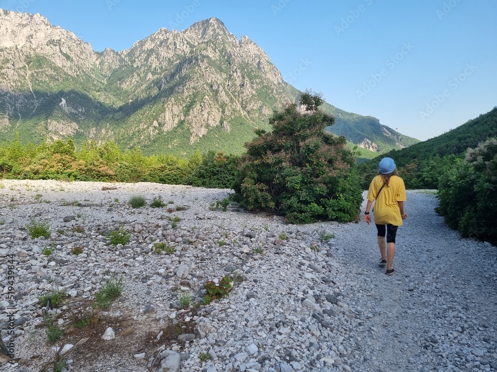 hiking in the mountains in Albania