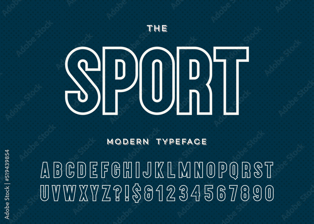 Sport dynamic modern typeface sans serif style. Alphabet trendy typography for party poster, printing on fabric, t shirt, promotion, decoration, stamp, label, special offer. Cool font. Vector 10 eps