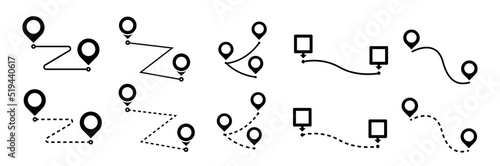 Set of map pointers vector icon