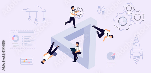 Business team solution Team communication abstract concept vector illustration Effective teamwork abstract metaphors Agile development decisions methodology business concept Agile life rule cycle