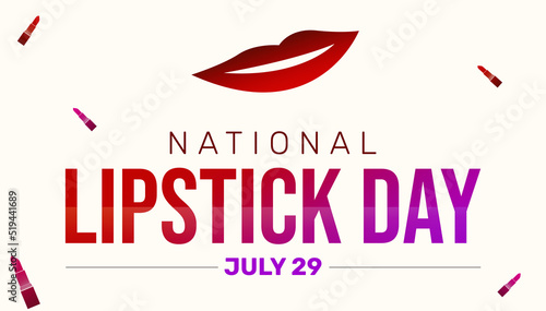 National Lipstick day backdrop with gradient shades of lipstick