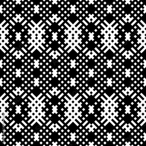 Seamless pattern with ethnic ornament. Embroidery background. Tribal wallpaper. Ethnical folk image. Tribe motif. Ancient mosaic. Digital paper, web design, textile print, backdrop. Vector art work.