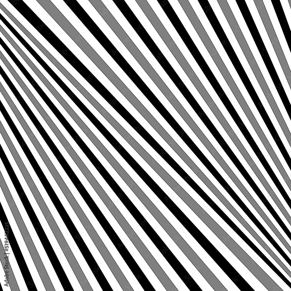 Obraz premium Diagonal striped illustration. Repeated color slanted lines background. Surface pattern design with linear ornament. Colorless disco lights motif. Stripes wallpaper. Angle rays. Pinstripes vector art.