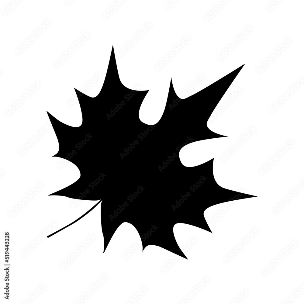 Black silhouette abstract maple leaf. Simple vector stock illustration. Black silhouette abstract maple leaf. Simple vector stock illustration.