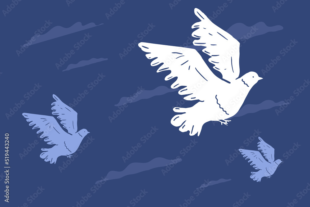 The dove as a symbol of freedom, emigration. A metaphor for new beginnings, a free and peaceful life. The dove as a symbol of freedom, emigration. A metaphor for new beginnings, a free and peaceful life.