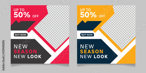 New season new look fashion sale social media post template