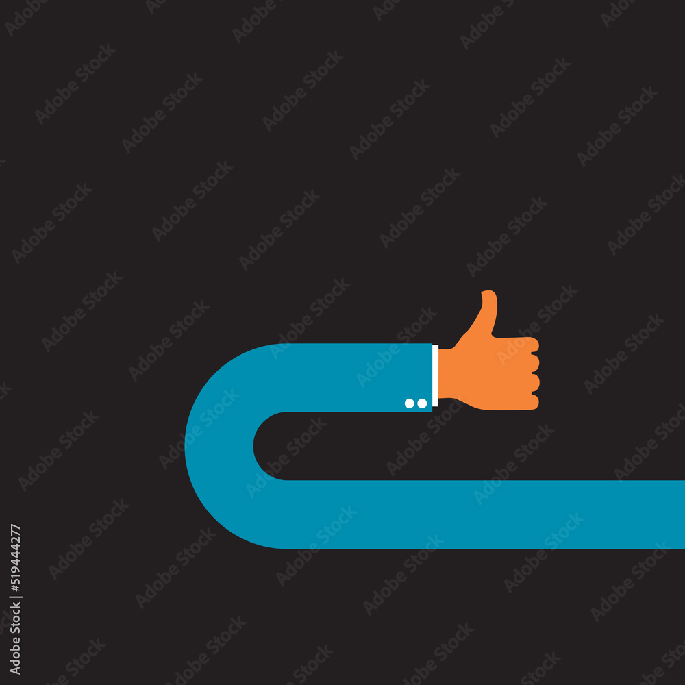 self confidence illustration, thumb up like sigh going back. self confidence illustration, thumb up like sigh going back.