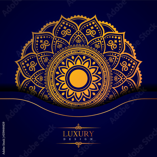 Luxury golden Geometric Ornamental Mandala Background Vector Design. decorative mandala for tattoo, Mehendi, Islamic, Ornament, Art, henna, Indian, Asian, print, poster, cover, brochure, flyer, banner