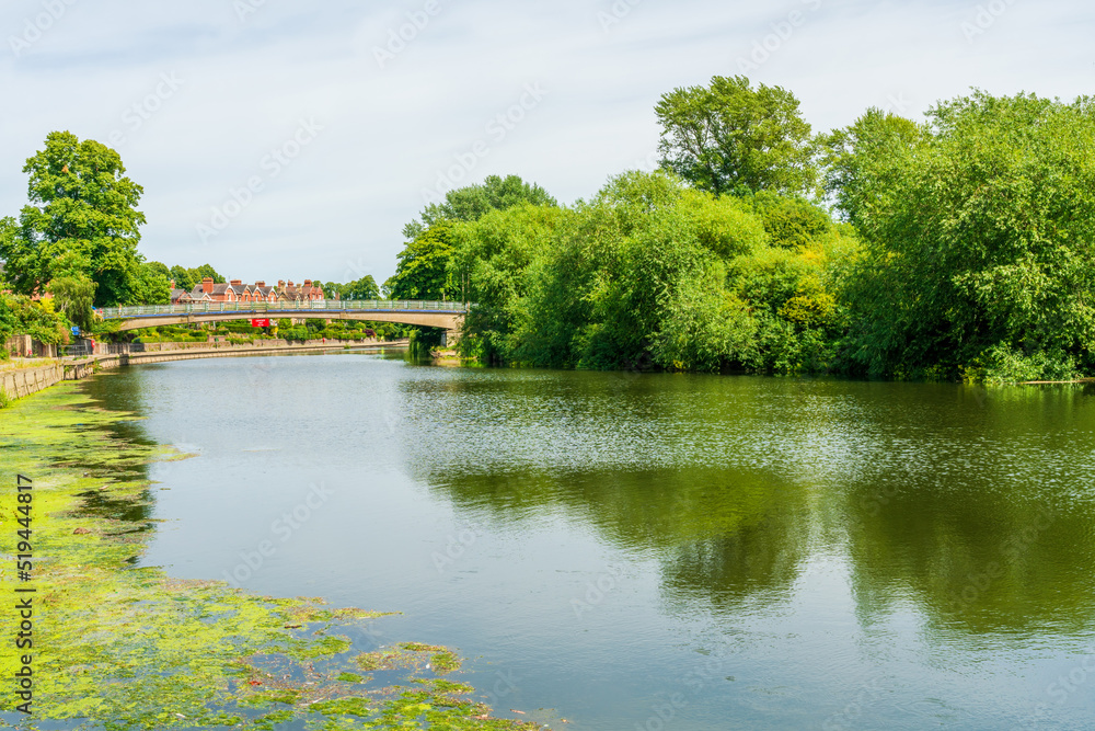 View of the River Severn in Shrewsbury in Shropshire, UK View of the River Severn in Shrewsbury in Shropshire, UK