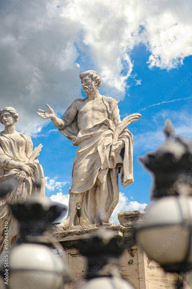 Fototapeta premium St. Peter`s Basilica Cathedral`s Dome with a statue of one of the apostles.
