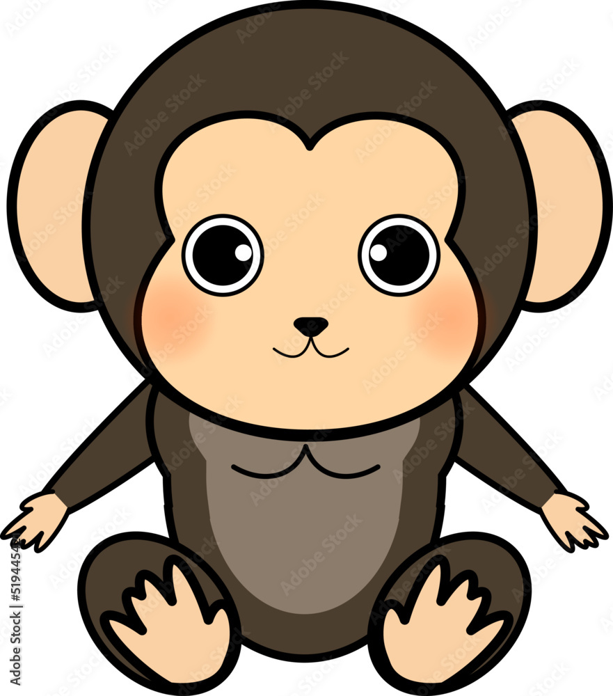 Obraz premium 可愛い座るチンパンジー