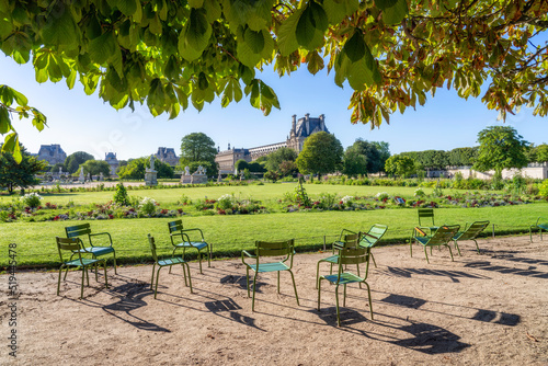 Tuileries Garden (Jardin des Tuileries) in summer, Paris, France photo