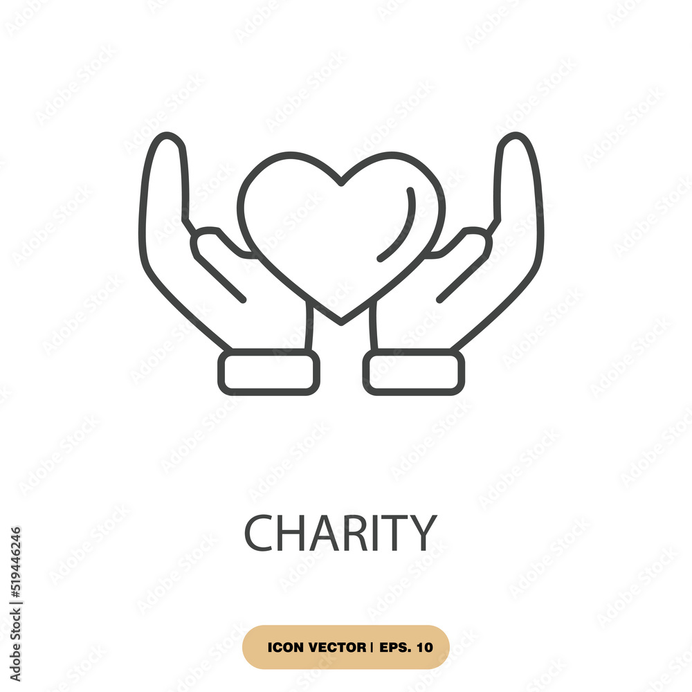 Obraz premium charity icons symbol vector elements for infographic web