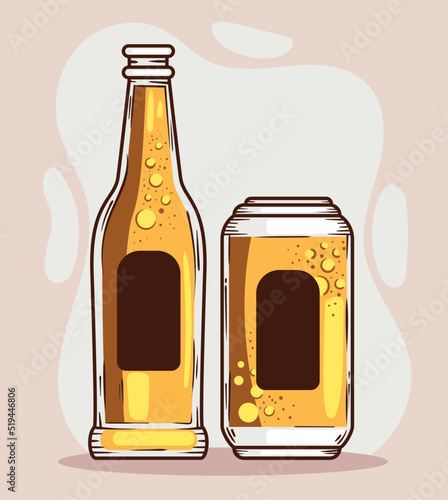 beers bottle and can