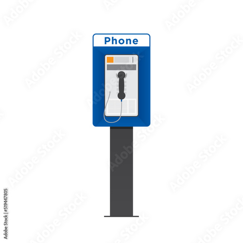 Payphone Vector, Phone Vector, Pay Phone, Communication, Vintage Retro Pay Phone Vector Isolated Illustration photo