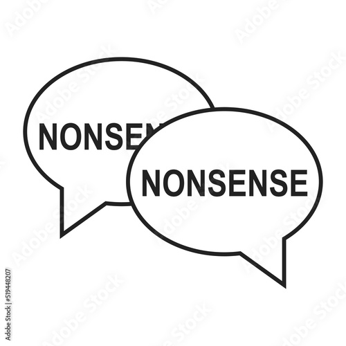 conversation clouds with word absurd as gossip icon. the concept of spreading rumors in society or slander. fire bubble
