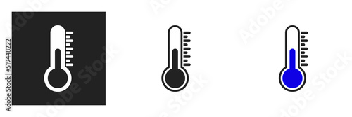 Temperature symbol set. Thermometer icon for measuring body temperature or air temperature