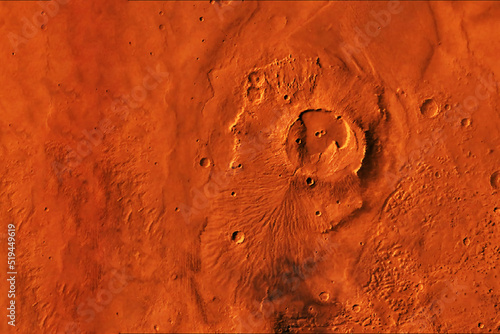 Fototapeta Naklejka Na Ścianę i Meble -  Volcano on the planet Mars. Elements of this image furnished by NASA