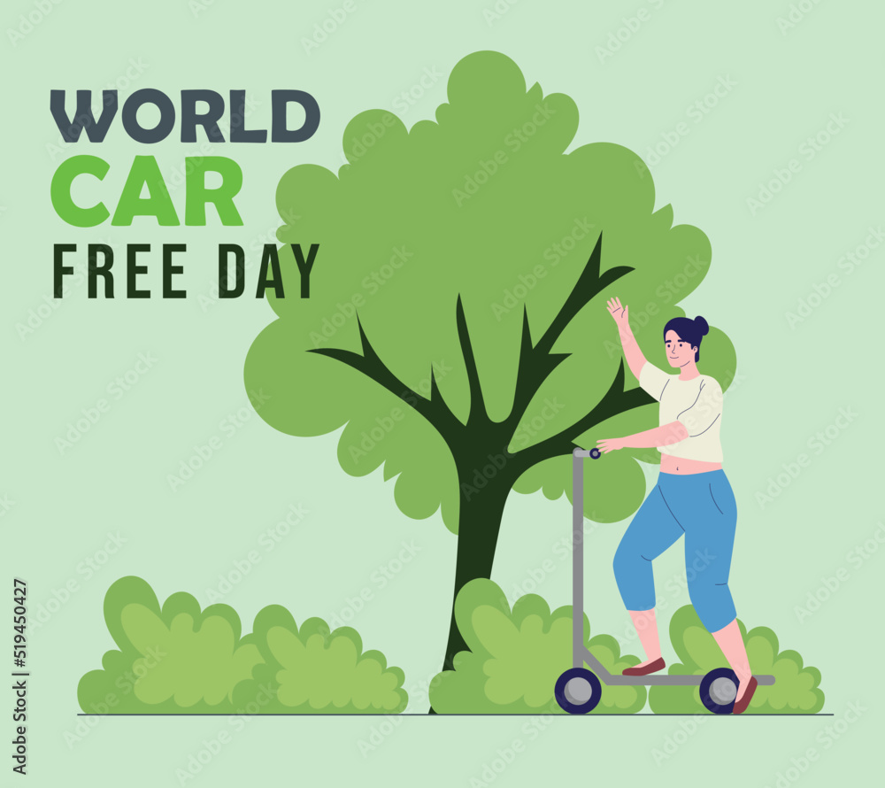 world car free day lettering card world car free day lettering card
