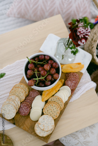 grapes, crackers and cheese