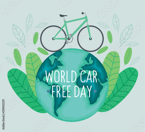 car free day lettering in earth