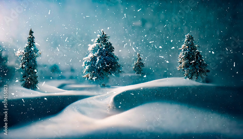 Winter landscape, Christmas...