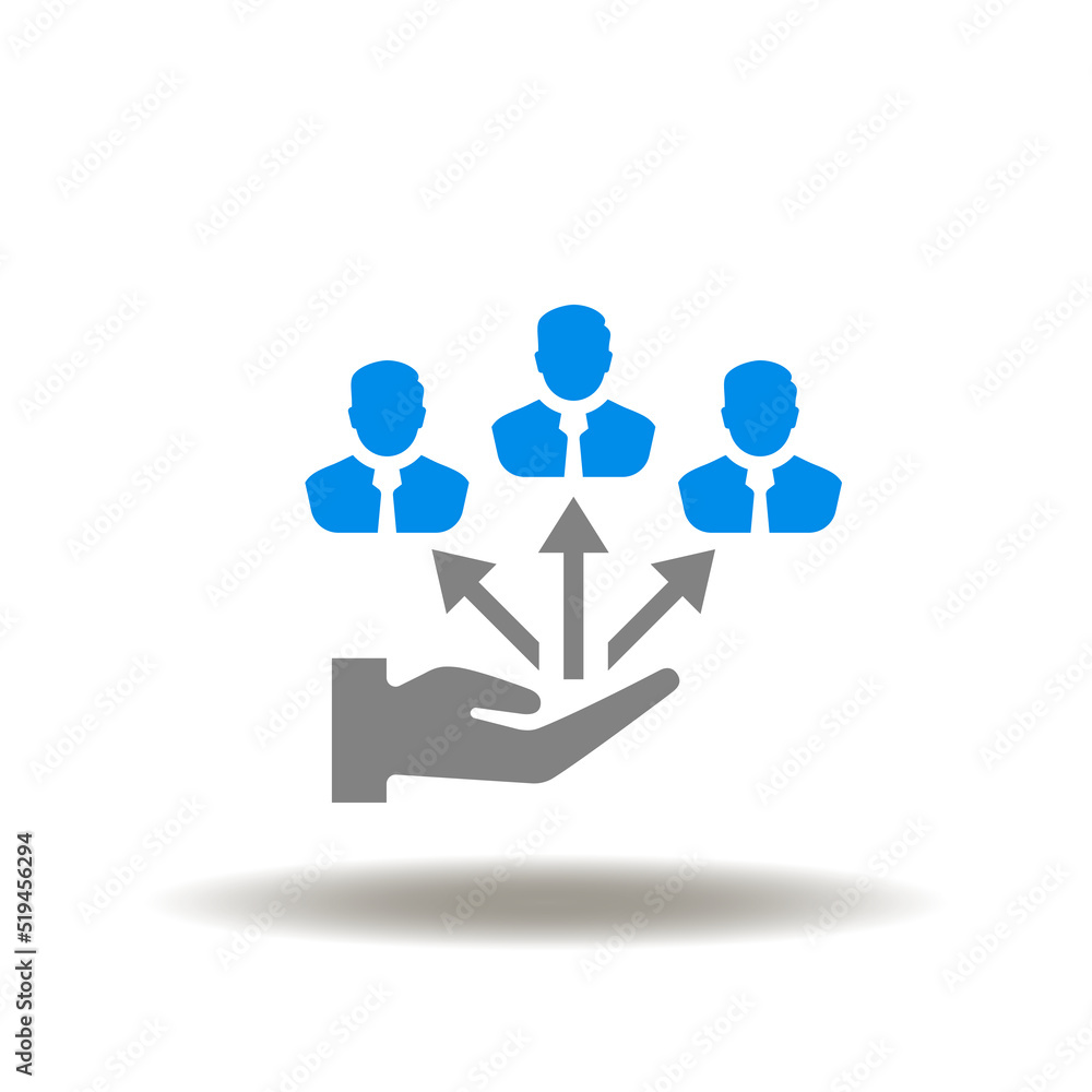 Vector illustration of hand hold or give structure flowchart
