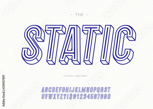 Vector 3d bold static font modern typography sans serif slantaed style for book, promotion, poster, decoration, t shirt, sale banner, printing on fabric. Cool alphabet. Trendy typeface. 10 eps