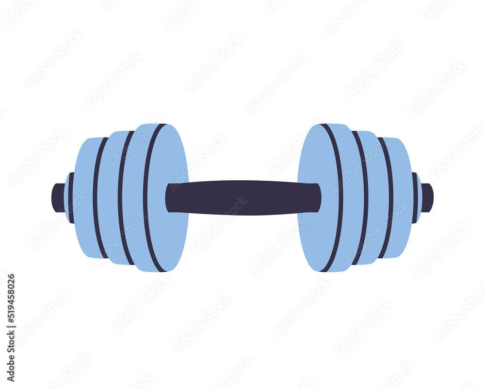 Dumbbell or barbell gym isolated flat vector icon Dumbbell or barbell gym isolated flat vector icon