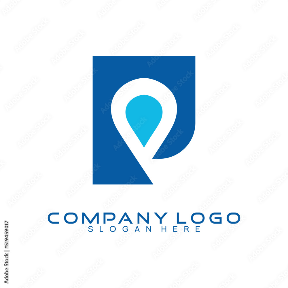 Vector logo design template letter P abstract with water drops Vector logo design template letter P abstract with water drops