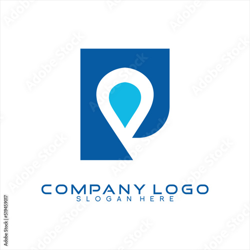 Free Download Vector logo design template letter P abstract with water drops - GFXLoad