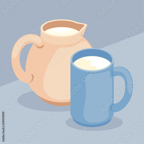 milk jar and mug