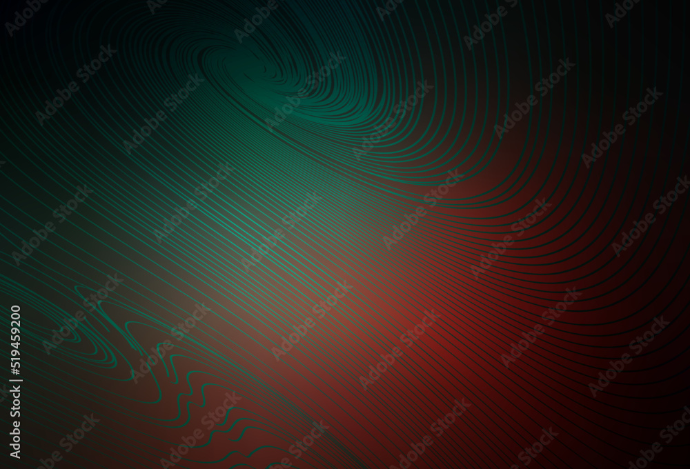 Dark Blue, Red vector background with bent lines.