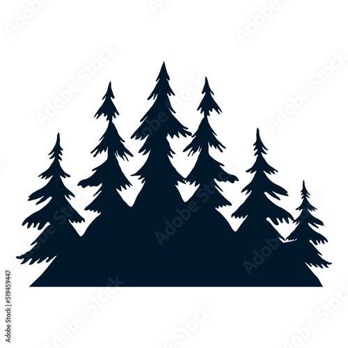 Foto pines trees forest silhouette
