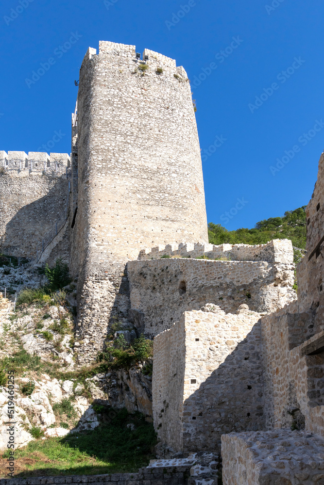 Golubac Fortress at the coast of Danube River, Serbia