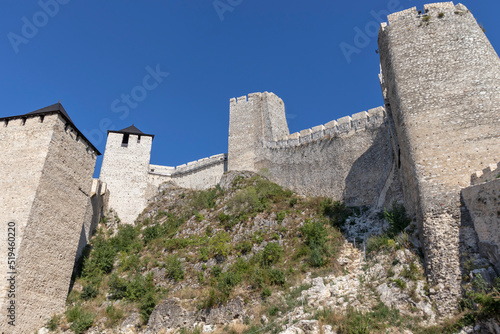 Golubac Fortress at the coast of Danube River, Serbia photo