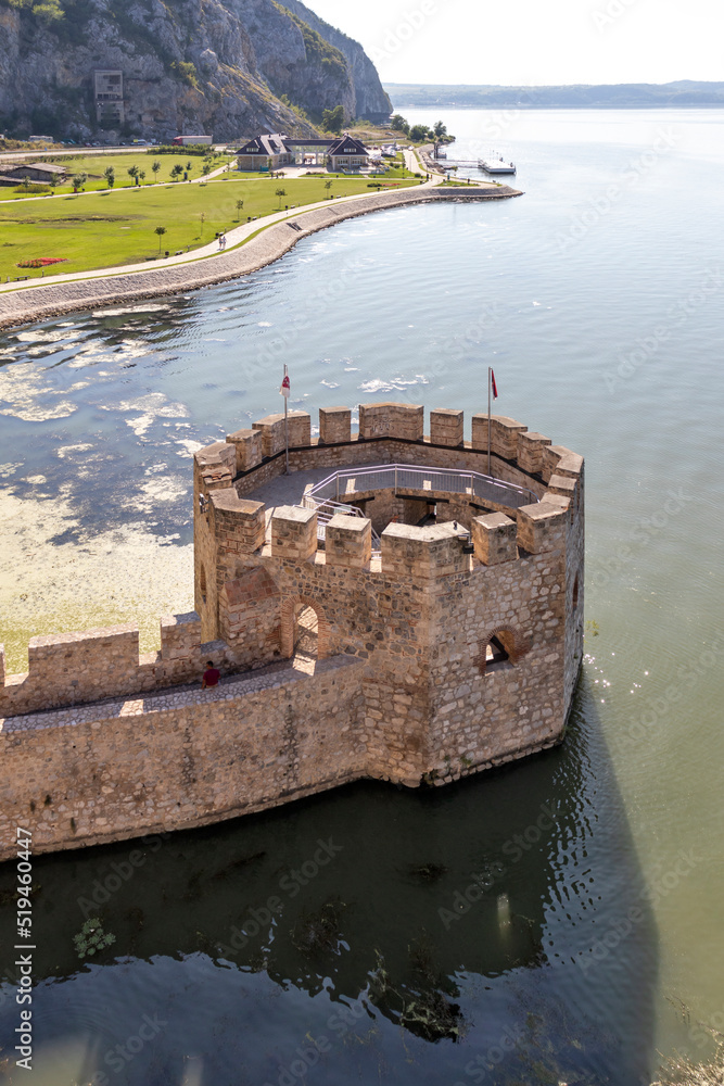 Golubac Fortress at the coast of Danube River, Serbia