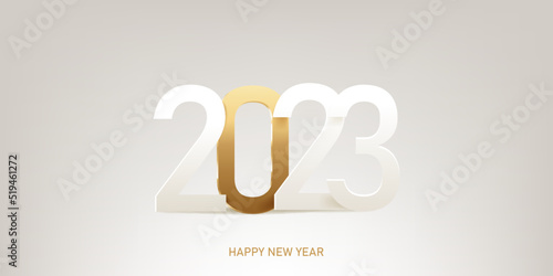 Happy new year 2023 background. Holiday greeting card design. Vector illustration.