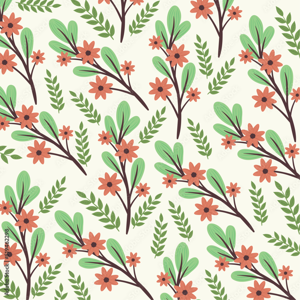 leafs with flowers pattern leafs with flowers pattern