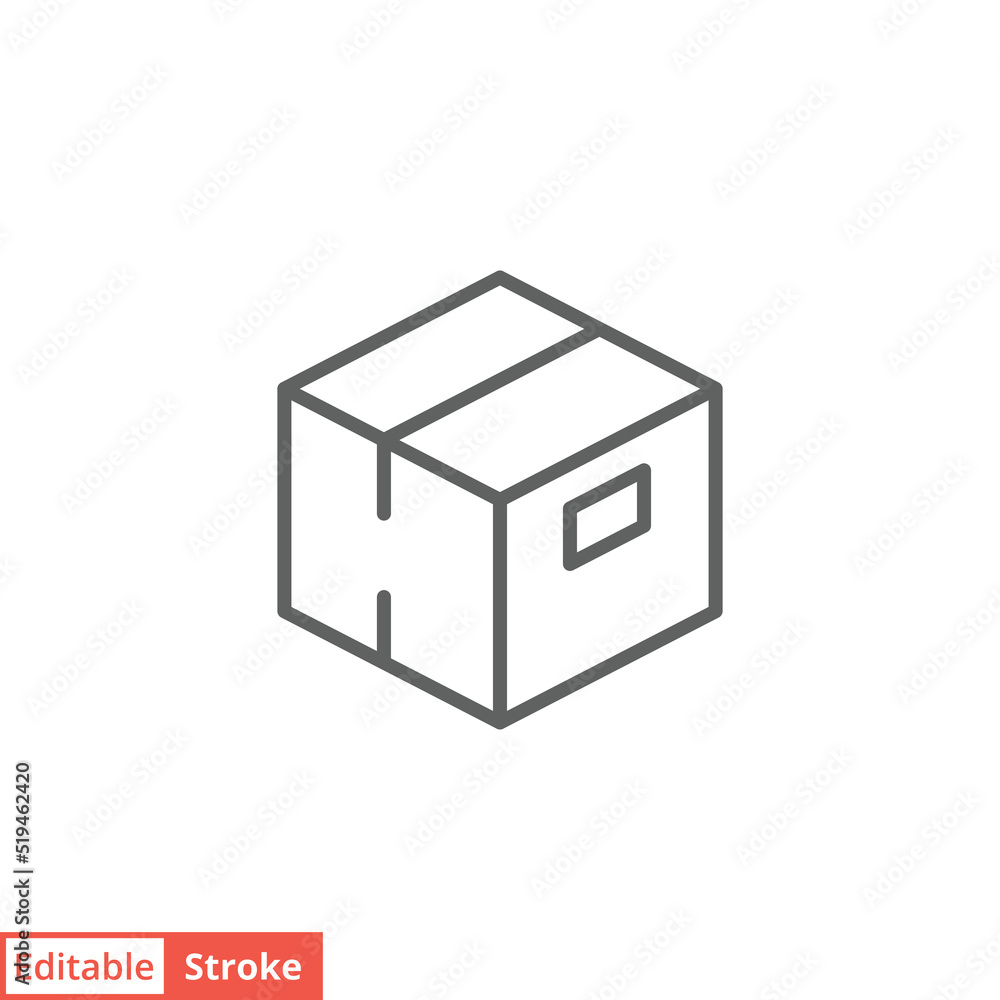 Box icon. Simple outline style. Cardboard, delivery package, parcel concept. Thin line vector illustration design isolated on white background. Editable stroke EPS 10. Box icon. Simple outline style. Cardboard, delivery package, parcel concept. Thin line vector illustration design isolated on white background. Editable stroke EPS 10.