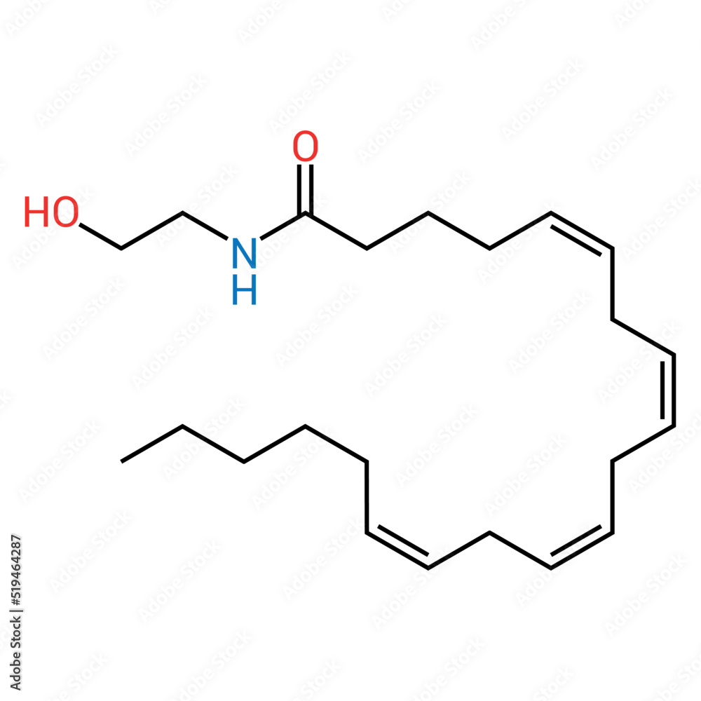 chemical structure of Anandamide (C22H37NO2) chemical structure of Anandamide (C22H37NO2)