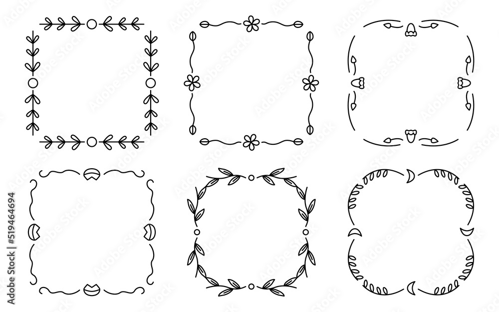 Divider frames flower, symbolic, heart, moon and leafy set. Ornate retro borders. For the design of wedding and greeting cards, menus and certificates. Calligraphic ornamental frame collection Divider frames flower, symbolic, heart, moon and leafy set. Ornate retro borders. For the design of wedding and greeting cards, menus and certificates. Calligraphic ornamental frame collection