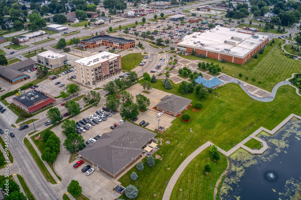 Fototapeta premium Aerial View of the Des Moine Suburb of Altoona, Iowa